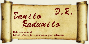 Danilo Radumilo vizit kartica